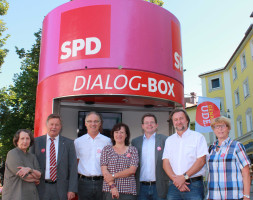 Sepp Konhäuser (Landratskandidat), Hans-Michael Weisky (Bezirkstagskandidat), Dr. Bärbel Kofler, MdB (Bundestagskandidatin), Roman Niederberger (Landtagskandidat BGL), Dirk Reichenau (Landtagskandidat