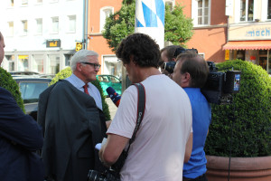 Frank-Walter Steinmeier in Traunstein bei Pressegesprächen