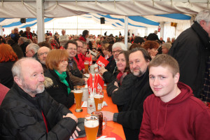 Am Tisch: u.a. Günter Wolf SPD-BGL-Geschäftsführer, Roman Niederberger, Helmut Fürle, Dirk Reichenau