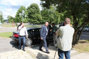 Peer Steinbrück bei seiner Ankunft in Bad Reichenhall