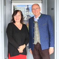 Bärbel Kofler im Gespräch mit Oberbürgermeister Christian Kegel